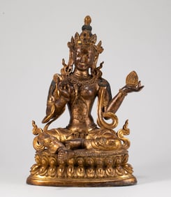 Qing Dynasty Bronze Gilded Buddha Mother