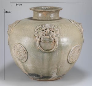 Sui Dynasty Xiangzhou Kiln Celadon Jars