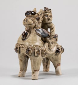 Sui Dynasty celadon figurines with horse riding figures