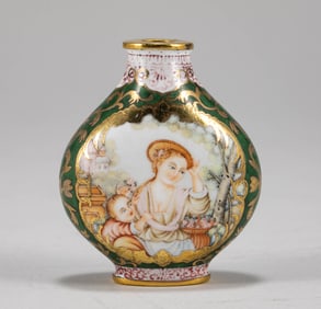 Qing Dynasty Bronze Body Painted Enamel Smoke Pot