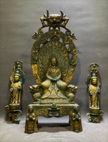 Tang Dynasty Bronze Gilded Buddha Statue