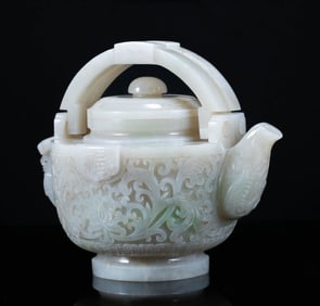 Qing Dynasty White Jade Pot