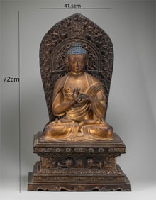 Bronze Gilded Buddha Statue in the Qing Dynasty
