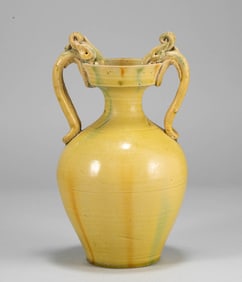 Northern Qi Yellow Glazed Panlong Vase