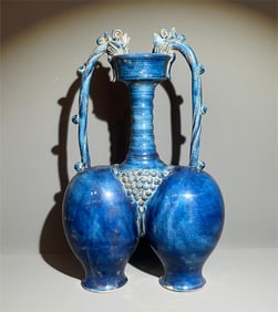 Tang Dynasty Blue Glazed Panlong Vase