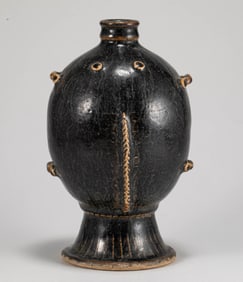Tang Dynasty Black Glazed Double Fish Bottle
