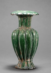 Song Dynasty Green Glazed Melon shaped Bottle