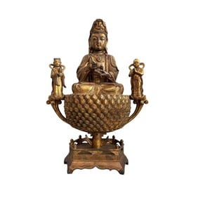 Ming Dynasty Bronze Plated Gold Observation Audio Visual