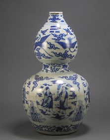 Yuan Dynasty Blue and White Gourd Bottle