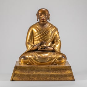 Gilded Arhat Statue of the Qing Dynasty