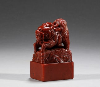 In the Qing Dynasty, Shoushan Stone Qilin Button Seal