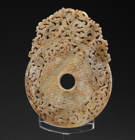 Before the Ming Dynasty, Hetian jade dragon pattern wall