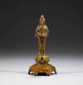 During the Qing Dynasty, bronze gilded Buddha statues were created