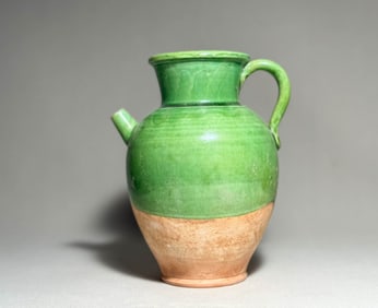 Tang Dynasty - White Glazed Pan Mouth Bottle