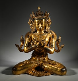 In the Ming Dynasty, bronze gilded Buddha statues were created