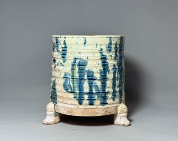 Tang Dynasty - Green Glazed Three Legged Box