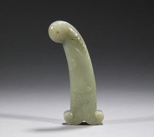 In the Qing Dynasty, Hotan Jade flower pattern handle