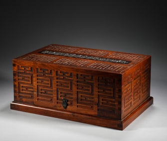 In the Qing Dynasty, Huanghua Pear Wood Organ Storage Box
