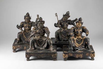 The Four Heavenly Kings of the Qing Dynasty's Silver Chamber