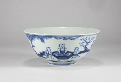 Ming Dynasty blue and white baby mat bowl