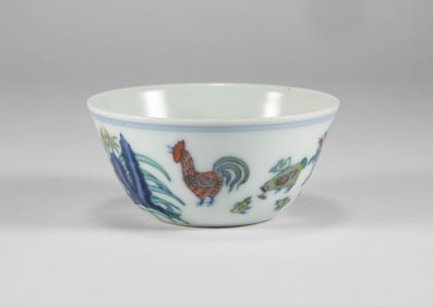 Ming Dynasty Doucai Chicken Jar Cup