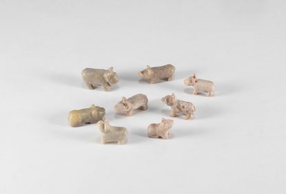 A Group of Small Animal Pieces in Hotan Jade of Han Dynasty