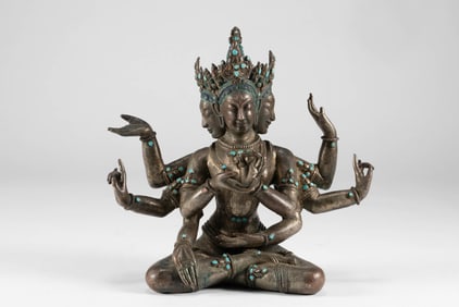 Ming Dynasty Purple Copper Eight Armed Buddha Mother