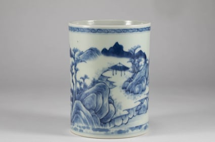 Qing Dynasty landscape pattern pen holder