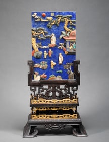 Qing Dynasty's Hundred Treasures Embedded Card