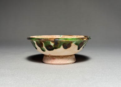 Tang Dynasty Three Colored High footed Bowl