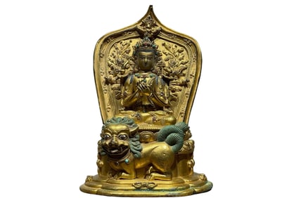Copper gilded Buddha statue