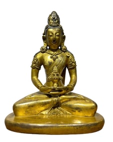 Copper gilded Buddha statue