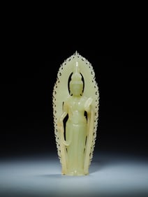 Hetian Huangyu Guanyin Statue