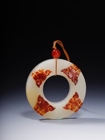 Hotan Jade Beast Face Plate