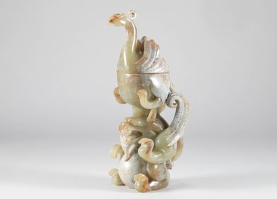 Han Dynasty Hotan Jade auspicious animal box