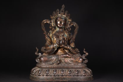 Bronze bodied Guanyin statue from the Ming Dynasty