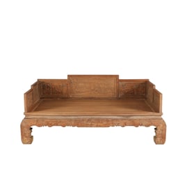 Arhat bed with Huanghua pear and Bo Gu pattern in Qing Dynasty