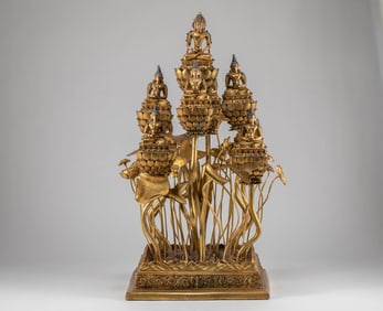 Copper gilded Nine sided Buddha from the Qing Dynasty