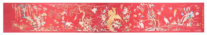 Qing Dynasty Embroidery Hundred Birds Paying Homage to Phoenix Hanging Curtain