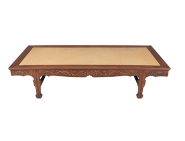Qing Dynasty Huanghua Pear Pattern Mat and Cooling Bed