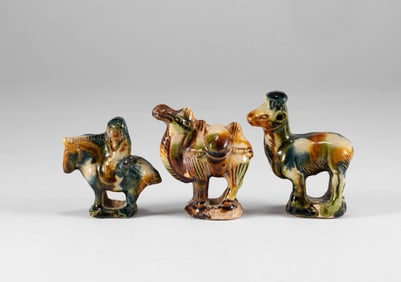 A group of Tang Dynasty tri colored animals