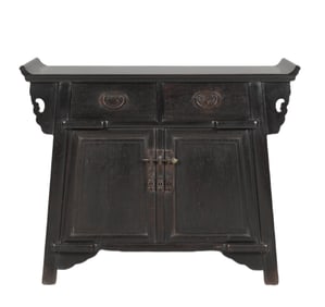 Qing Dynasty Purple Sandalwood Union Two Cabinets