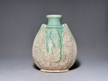 Tang Dynasty Tri colored Flat Pot