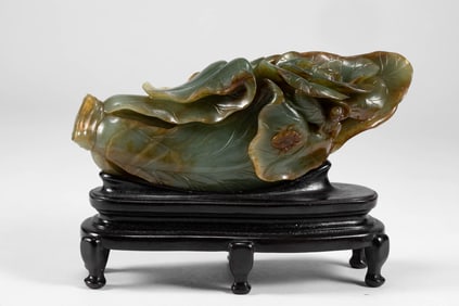 Qing Dynasty Blue White Jade Cabbage