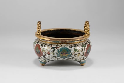 Qing Dynasty cloisonn é incense burner
