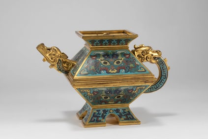 Qing Dynasty cloisonn é teapot