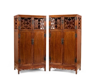 Qing Dynasty Huanghua Pear Wanzi Pattern Bookcase