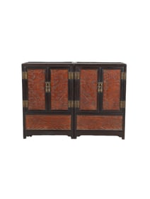 Qing Dynasty rosewood inlaid with yellow pear octagonal cabinet