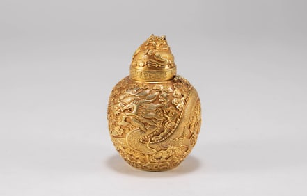 Qing Dynasty pure gold snuff bottle