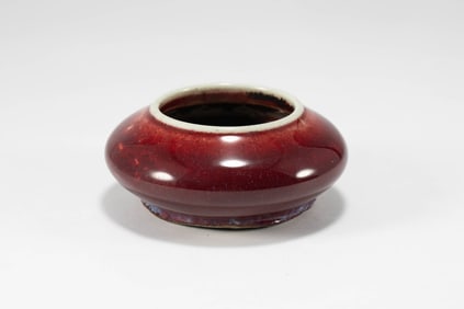 Early Qing Dynasty Jun Red Glaze Washing